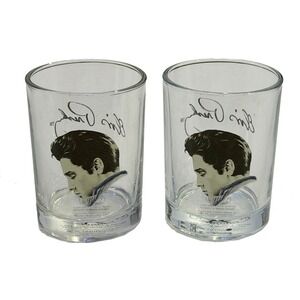 Elvis Tumbler Whiskey Drinking Glass Portrait Weighted Solid Base Great Gift
